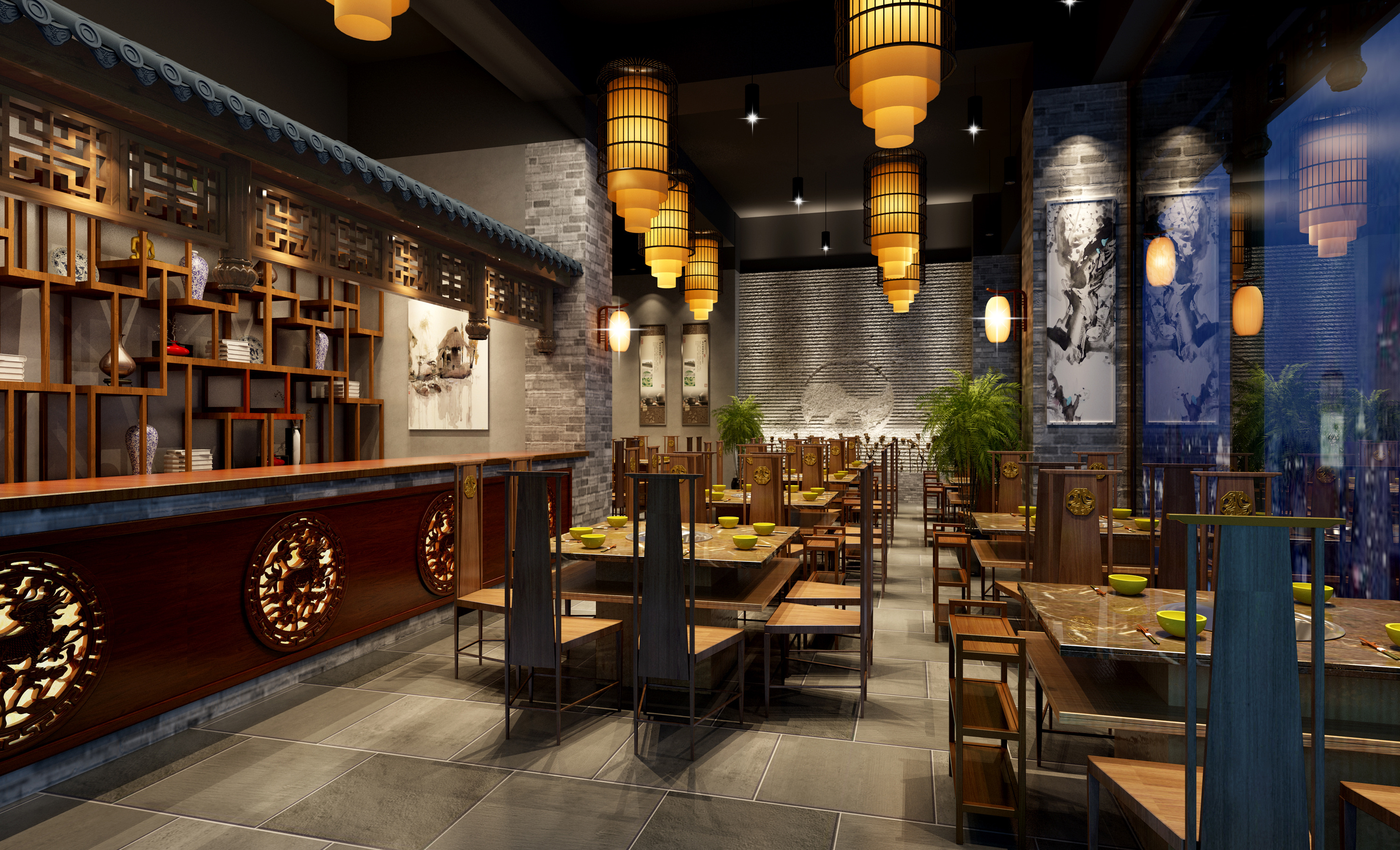 玉麒麟火锅店 成都特色餐饮空间的匠心设计